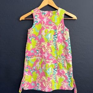 Girl’s Lillly Pulitzer Sea Print Shift Dress size 7